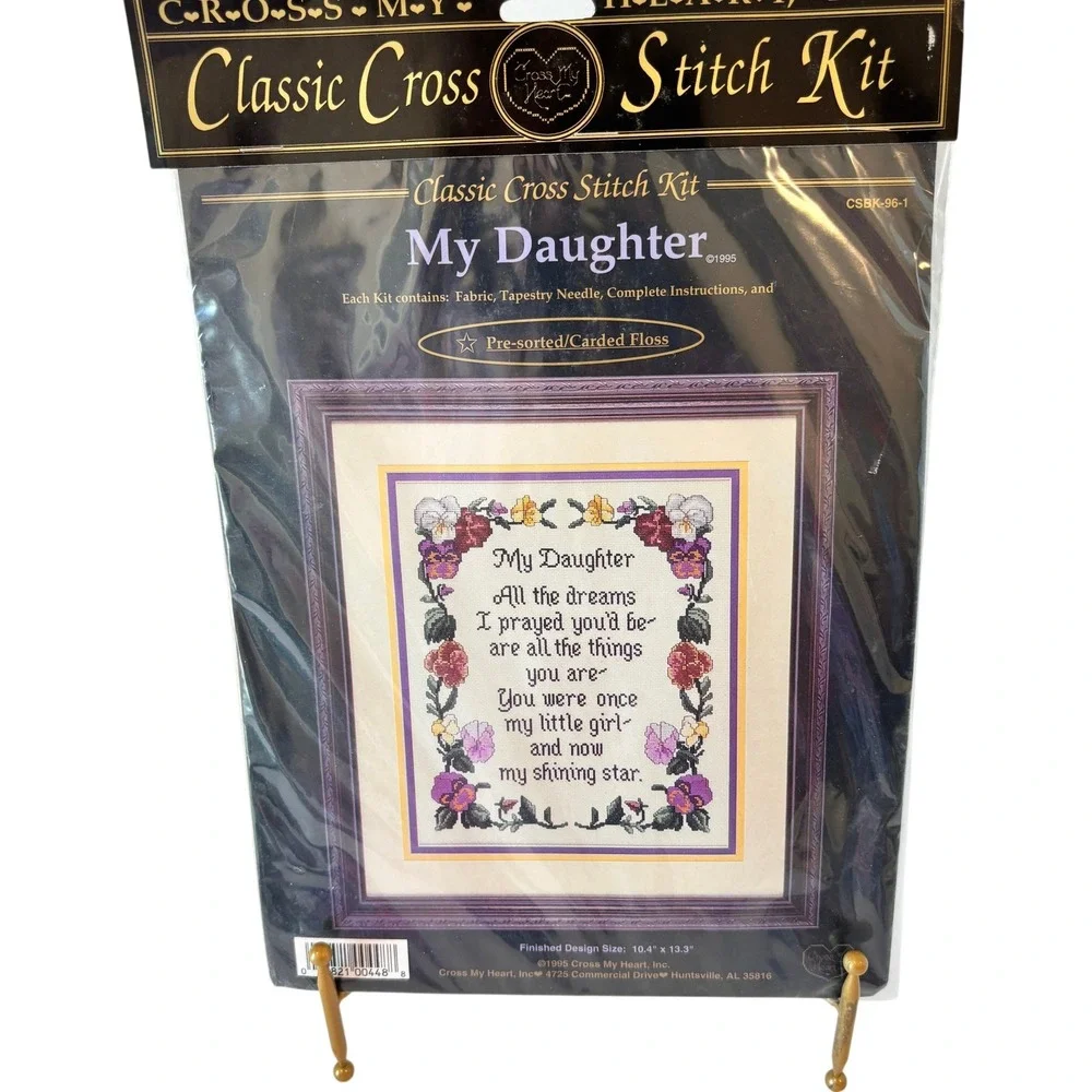 Vintage 1995 Cross My Heart Cross Stitch Kit My Daughter CSBK-96-1 10x13 Sealed